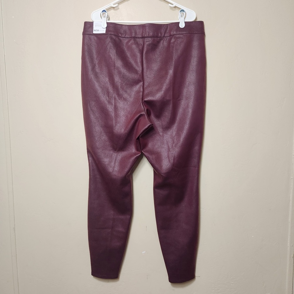 Lane Bryant Ponte Pull On Leggings Maroon Womens Size 18/20 High Rise NWT - Picture 2 of 4